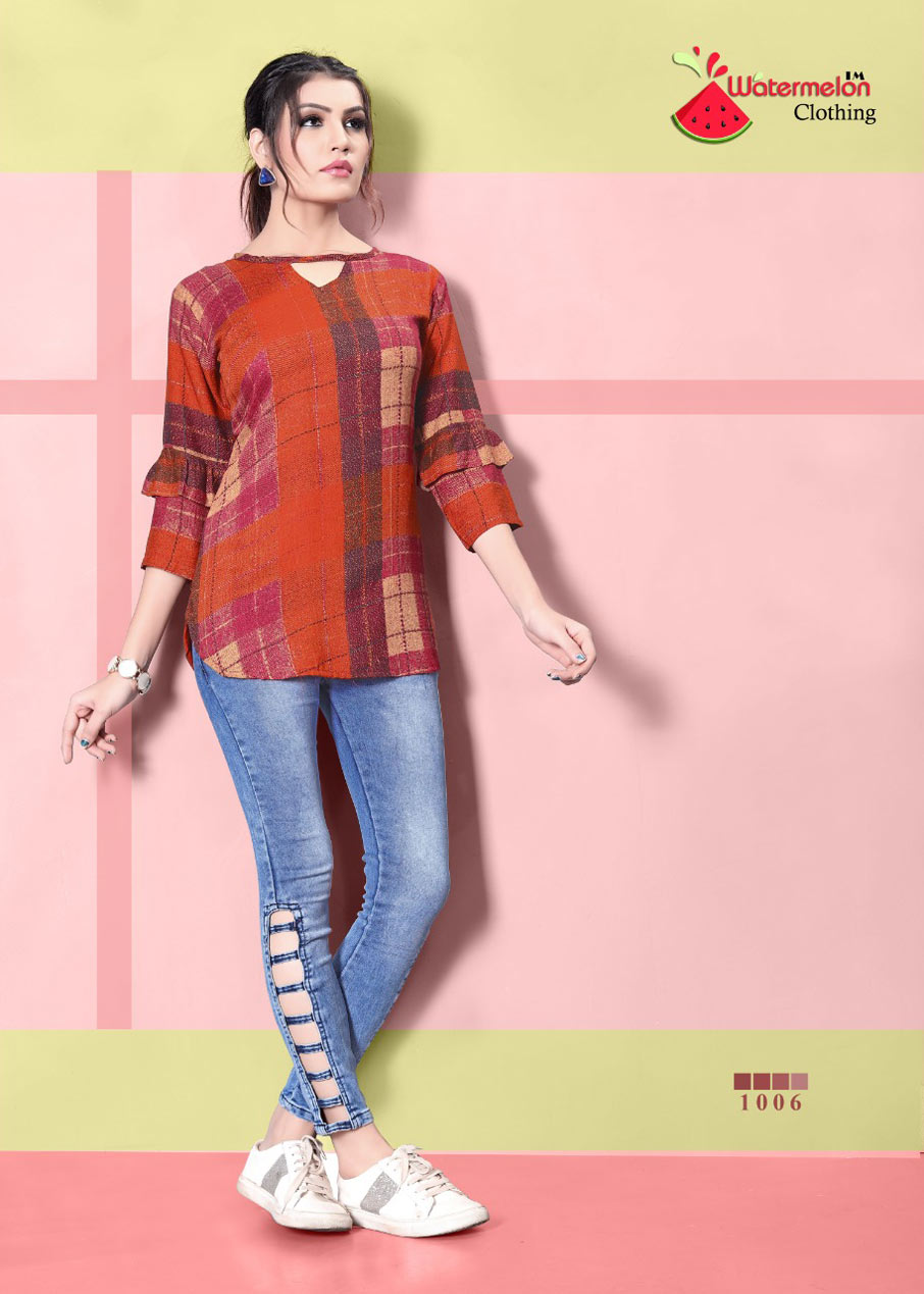 Watermelon Diamond Party-2 Rayon Print Tops Watermelon Diamond Party-2 Rayon Print Tops